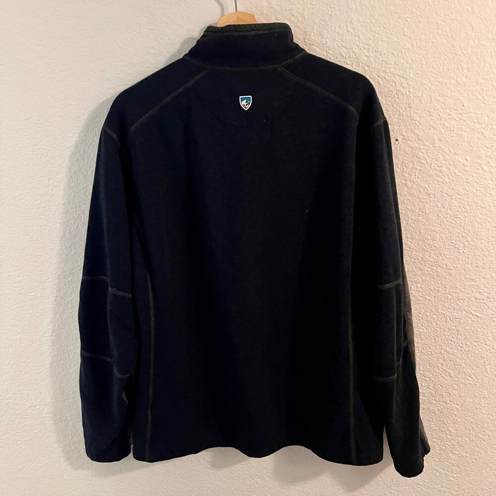 Kuhl 1/4 Zip Fleece Pullover Sz XL Black Gray Outdoor Sweater Twomey Embroidery - Picture 3 of 11